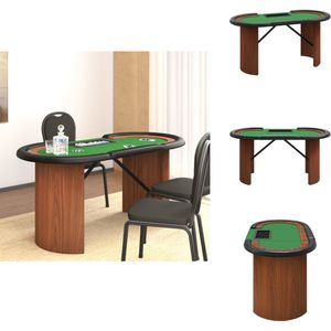 vidaXL Pokertafel - Pokertafels - Poker Tafel - Tafel Poker - Pokertafel voor 10 spelers met fichebak 160x80x75 cm groen