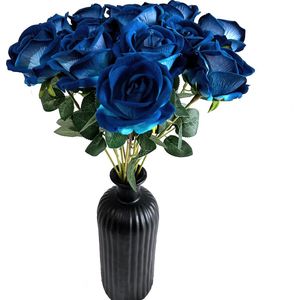 LA ROSE - Set van 15 rozen - Blauwe rozen - Kunstbloemen - Valentijn cadeau - Zijde Bloemen