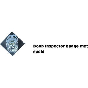 Badge Boobs inspector metaal - Borsten Inspecteur badge met speld - Thema feest carnaval thema feest fun Boop festival