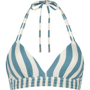 Beachlife Bella Stripe halter bikinitop - Blauw/Wit - Gestreept
