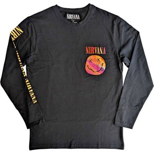 Nirvana - Gradient Happy Face Longsleeve shirt - S - Zwart