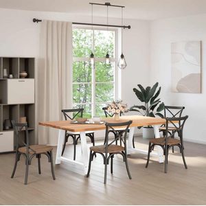 vidaXL Eettafel massief eikenhout 220x120x74 cm Eetkamertafel - Eikenhouten Tafel - Salontafel - Grote Tafel - Massief Eikenhout