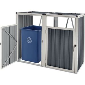 Container Ombouw Willough - Antraciet - 121x146x82 cm - Staal en Kunststof - Stijlvol Design