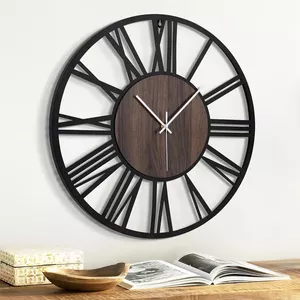LETREM Wandklokken, Sunburst 3D metalen decoratie klokken, stille niet