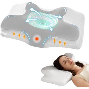 Ergonomisch traagschuim nekkussen voor nekpijn en snurken - grijs hoofdkussen nekklachten