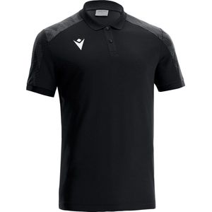 Macron Excellence Rock Polo Kinderen - Zwart / Donkergrijs | Maat: 9-10 Y