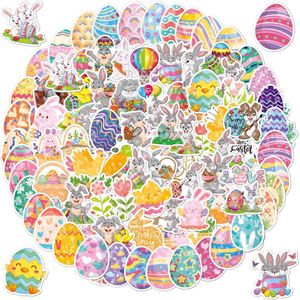 Vrolijk Pasen Stickers - 100 Paas Stickers met Paashazen, Paaseieren, Kuikentjes, Voorjaar - Paas decoratie