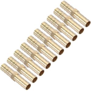 Dritto spinato adattatore per tubo dritto ottone a 2 vie - Connettore tubo spinato raccordo per raccordi tubolari 6/8/10/12/14/16 / 20 mm (8 mm 10pcs)