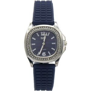 Horloge met Kralen - Kast 35 mm - Band Rubber - Blauw