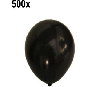 500x Ballonen zwart - Festival thema feest party ballon verjaardag