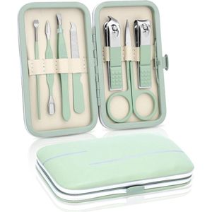 Roestvrij stalen professionele manicureset 7-in-1 ingegroeide teennageltondeuse - Pedicurekit en teennagelsnijder met dikke nagelschaar - Nagelverzorgingsgereedschap