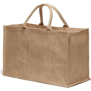 Jute zak Multifunctionele boodschappentas jute 55 x 25 x 35 cm 48 l met Strepen