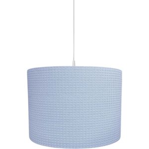 BINK Bedding Hanglamp/Lampenkap Pique Wafel Blue 30 cm inclusief pendel - katoen - wafelstof - kinderkamerverlichting - hanglamp babykamer - uni hanglamp - lamp kinderkamer - lichtblauw - babyblauw