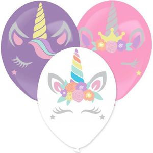 Ballonnen met Eenhoorn stickers | 3 stuks