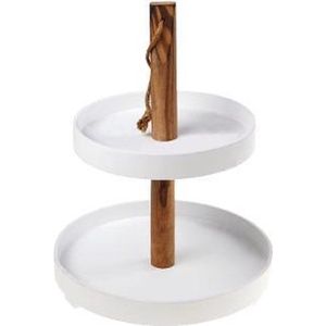 Cosy&Trendy etagere - Hout - Wit - Ø 27,9 cm