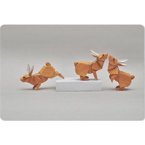 Bureau mat - Paper art konijnen - 60x40
