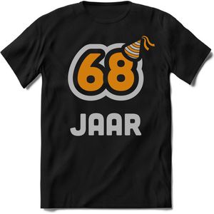 68 Jaar Feest kado T-Shirt Heren / Dames - Perfect Verjaardag Cadeau Shirt - Goud / Zilver - Maat S