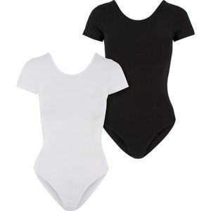 Urban Classics - Organic Stretch Jersey 2-Pack Bodysuit - XS - Wit/Zwart