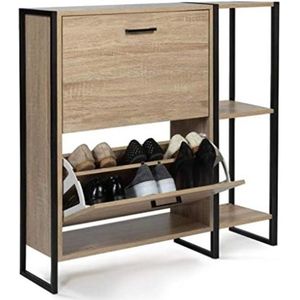 Schoenenkast LUIS 2 deuren met plank in industrieel design