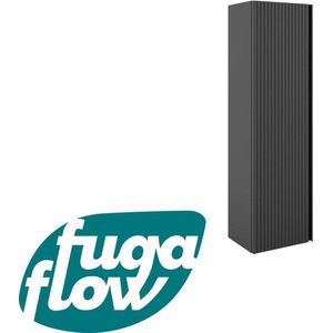 FugaFlow Eccelente Arredo Hoge Kast - 120x34.5x27.5cm - 1 deur - mat antraciet - MDF - Black Friday -