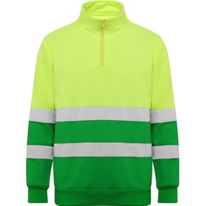 High Visisbility Fleece Shirt Garden Green / Fluor Geel, met reflecterende strepen model Spica merk Roly M