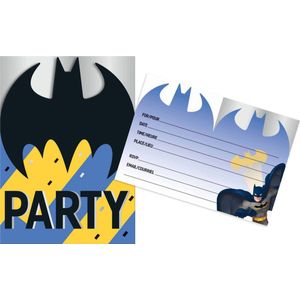 UNIQUE - 8 Batman uitnodigingen - Decoratie > Kaarten