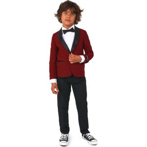 OppoSuits Hot Burgundy - Kids Tuxedo Smoking - Chique Outfit - Rood - Maat 8 Jaar