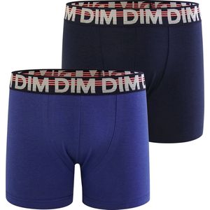 DIM Ecodim Classic - Onderbroeken Jongens - Boxershort - 2 Stuks - Maat 8 Jaar - Blauw/ DonkerBlauw