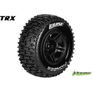 Louise RC - SC-PIONEER - 1-10 Short Course Bandenset - Gemonteerd - Soft - Velgen Zwart - Zeskant 12mm - SLASH 2WD - Voor - L-T3148SBTF