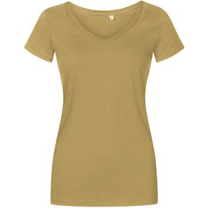 Women´s V-hals T-shirt met korte mouwen Olive - XXL