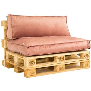 2L Home & Garden Palletkussen Velvet Oud Roze - 120 x 80cm