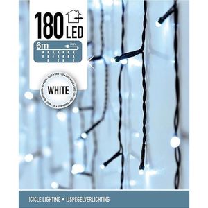 Kerstverlichting - IJspegel - Lichtgordijn - 6 meter - IJspegel - 180 LED's -  Wit - voor binnen & buiten