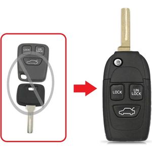 3 knoppen klapsleutel ombouwset geschikt voor Volvo sleutel / Volvo 850 / Volvo S60 / Volvo V70 / Volvo XC70 / Volvo autosleutel.