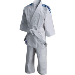 adidas Judopak J200 Evo Junior Vechtsportpak - Maat 92  - Unisex - wit/blauw Maat/ Lichaamslengte 90 cm