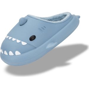 JAXY Haai Slippers - Shark Slides - Shark Slippers - Pantoffels Dames en Heren - Sloffen Jongens en Meisjes - Maat 42-43 - Blauw