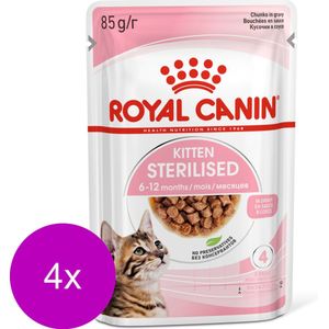 Royal Canin Kitten Sterilised Gravy - Kitten-Kattenvoer - 4 x 12x85 g