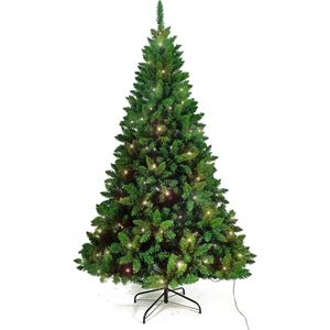 AG Kerstboom met verlichting - 210 cm - 1200 Flexibel Te Vormen Takken - Zeer Dicht Takkenstelsel - 1 Taksoort - Eenvoudige Opbouw Zonder Gereedschap - Onderhoudsvriendelijk En Herbruikbaar - Kunstkerstboom Net Echt - Volle Kerstboom