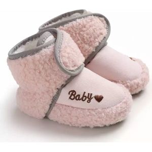 Zachte en warme sloffen - Pantoffels voor baby van Baby-Slofje - Roze - maat 12-18 maanden