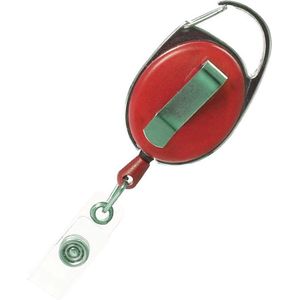 Fako Bijoux® - Uittrekbare Sleutelhanger Met Koord & Clip - Rolspeld - Yoyo - Jojo - Skipashouder - Nylon - 36x56mm - Rood