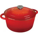 Kinghoff 1529 - gietijzeren braadpan - Ø24 cm - 4L - rood- emaille