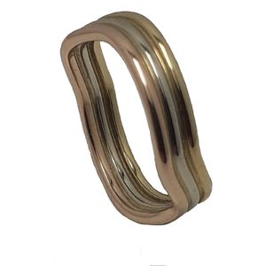 Ring - goud - 14 karaat - 3 kleuren - maat 54 - Verlinden juwelier