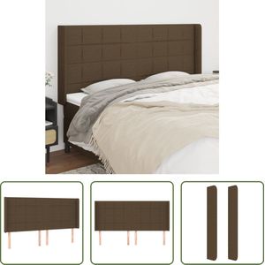 The Living Store Hoofdbord Classic Donkerbruin - 163 x 16 x 118/128 cm - Verstelbare Hoogte - Duurzaam Materiaal - Stabiele Poten