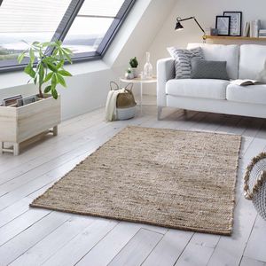 Wollen vloerkleed handweef Oslo - beige/crème 250x250 cm