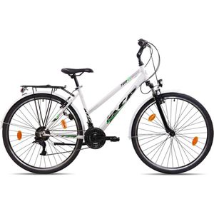 Chrisson Da Terrion Trekkingfiets 28 Inch - 46 cm Damesfiets - 18 Versnellingen - Wit