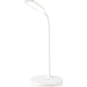 Nedis Bureaulamp met Draadloze Oplader – LED – Touch Dimbaar – Leeslampje – Wit
