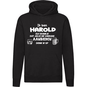 Ik ben Harold, elk drankje dat jullie me vandaag aanbieden drink ik op | drank | feest | jarig | verjaardag | vrijgezellenfeest | cadeau | kado | Unisex | Trui | Hoodie | Sweater | Capuchon