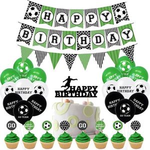47 delig verjaardagset - Thema: Voetballen - Versiering voor feestjes, verjaardag - feestdecoratie