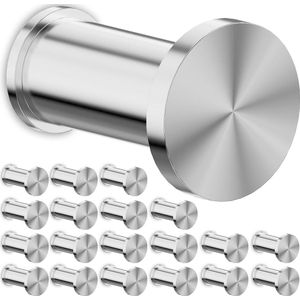 LifeStages® Kledinghaken (20 stuks) – haken om te schroeven van roestvrij staal – kledinghaken muur met maximaal 50 kg draagvermogen – muurhaken om te schroeven