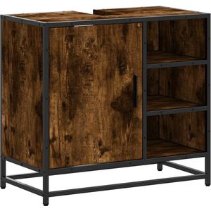 vidaXL Wastafelkast - 65x33x60 cm - Gerookt Eiken