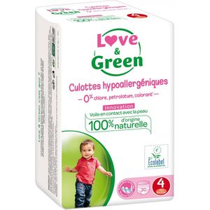 Love & Green Hypoallergene Slips 20 Slips Maat 4 (8-15 kg)